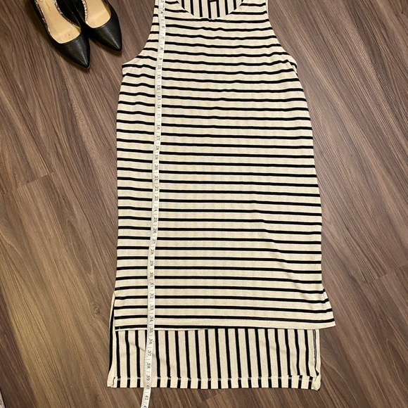 Creme & Black Striped Summer Tank Short Maxi Dress - Picture 6 of 7